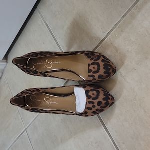 JESSICA SIMPSON Maxi Leopard Print Heels